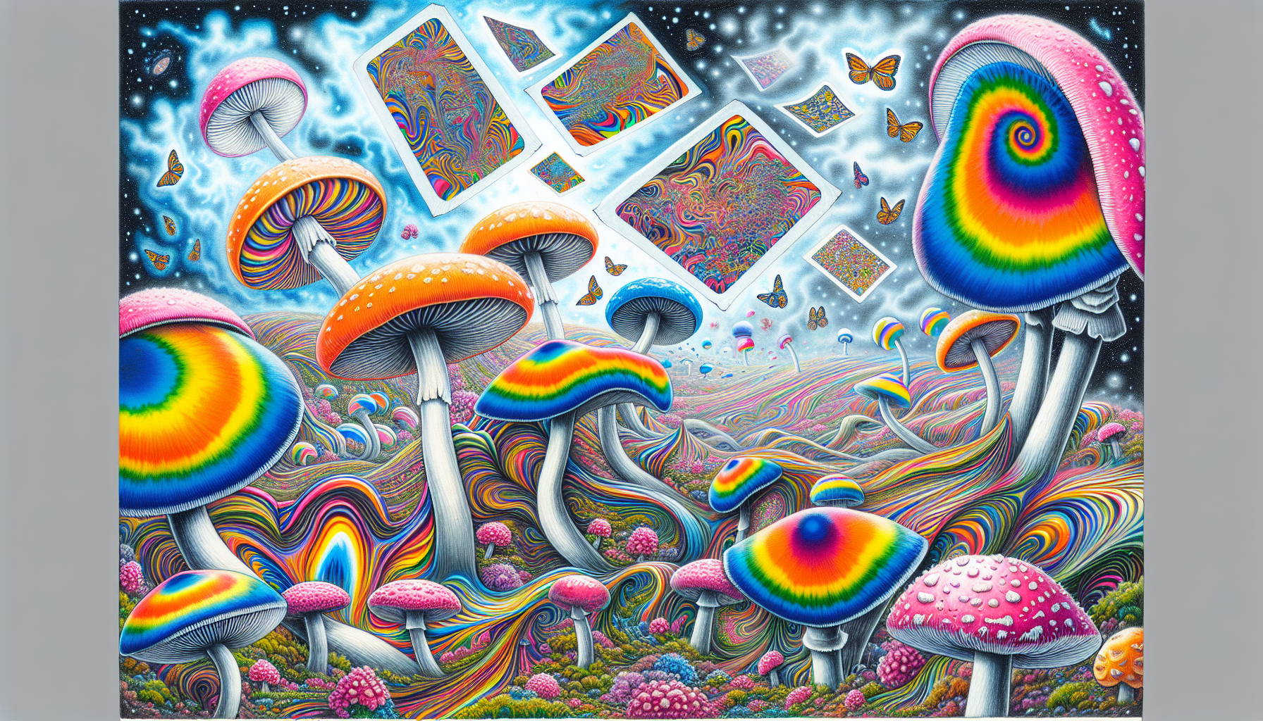 Illustration of psychedelic substances