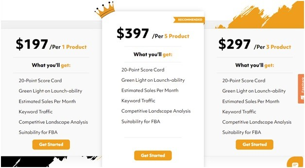 zonbase review - product validator pricing screenshot