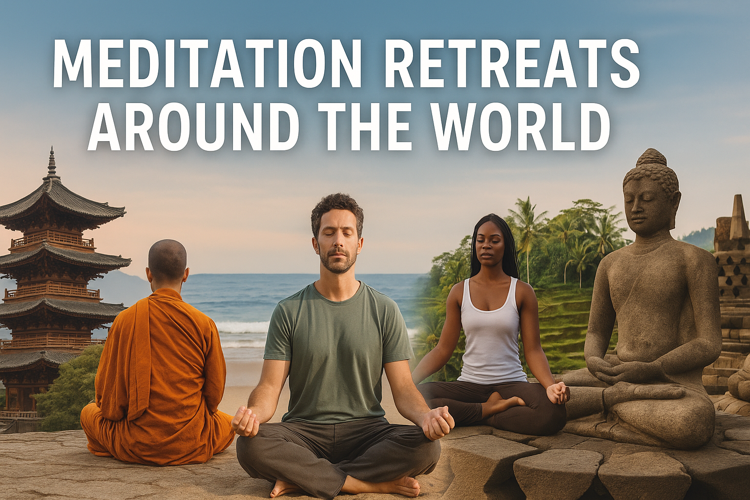 A serene meditation hall bathed in natural light features large windows that offer breathtaking views of distant mountains, creating a tranquil space ideal for silent meditation retreats. The atmosphere promotes mindfulness and emotional regulation, inviting participants to deepen their meditation practice in a peaceful setting.