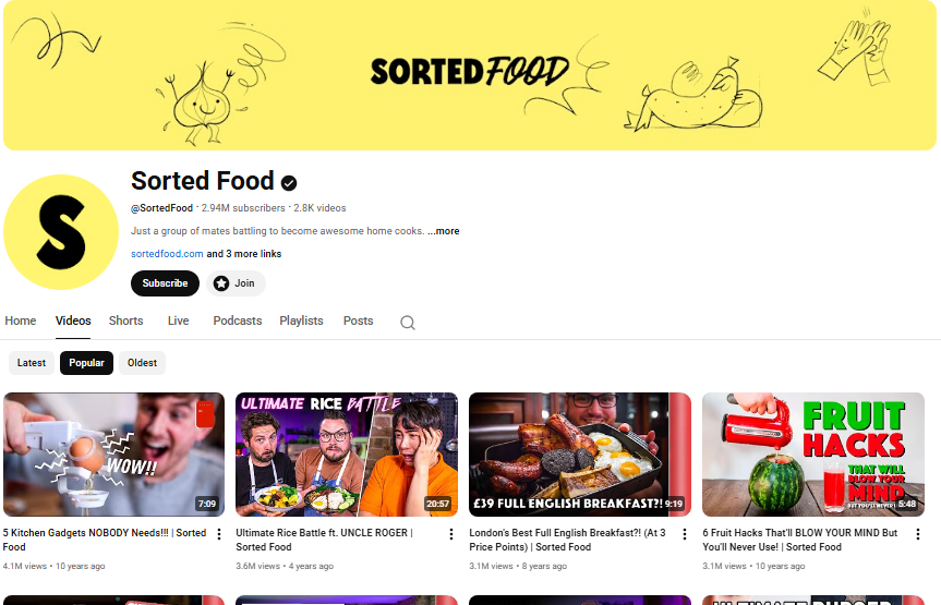 Sorted Food YouTube channel.