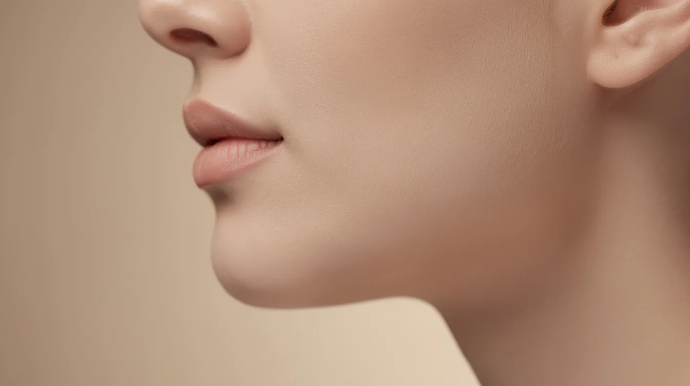 A close-up side profile of a person's lower face showcases a well-defined jawline, highlighting the effects of jawline filler treatments. The image emphasizes the sculpted jawline against a neutral background, illustrating the enhancement of facial contours and overall facial harmony.
