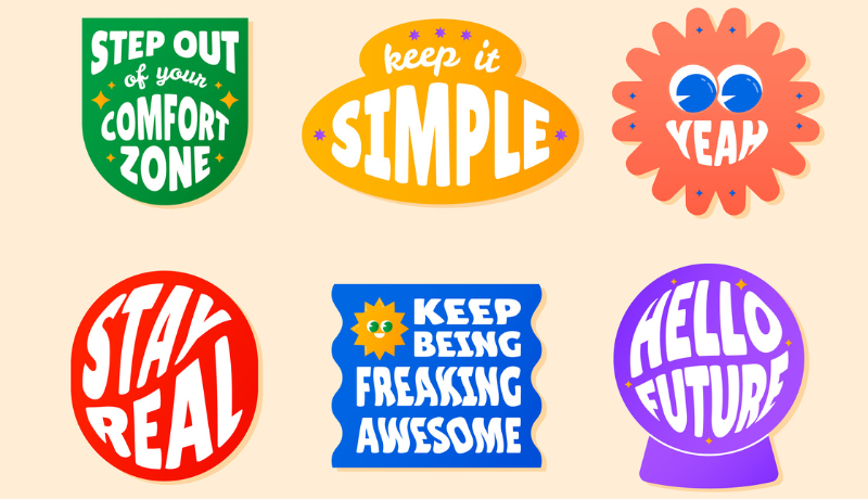 Different designs of sticker