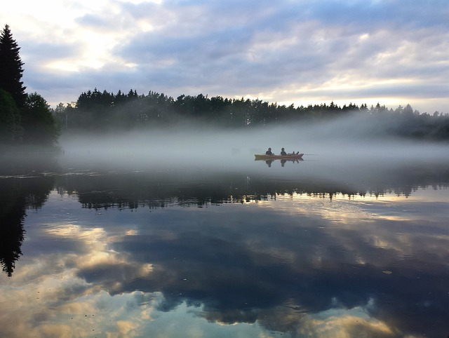 kayak, lake, nature