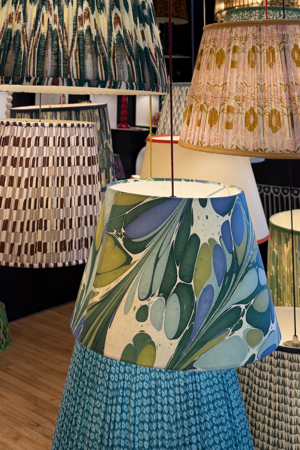 a marbled paper lamp
