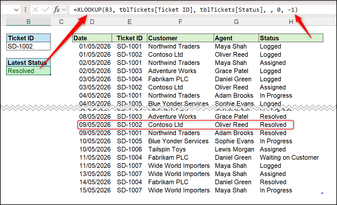 Performing a reverse search with XLOOKUP