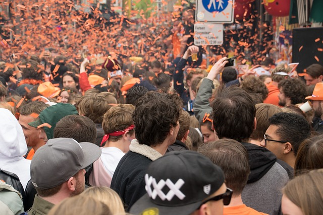crowd, amsterdam, king's day