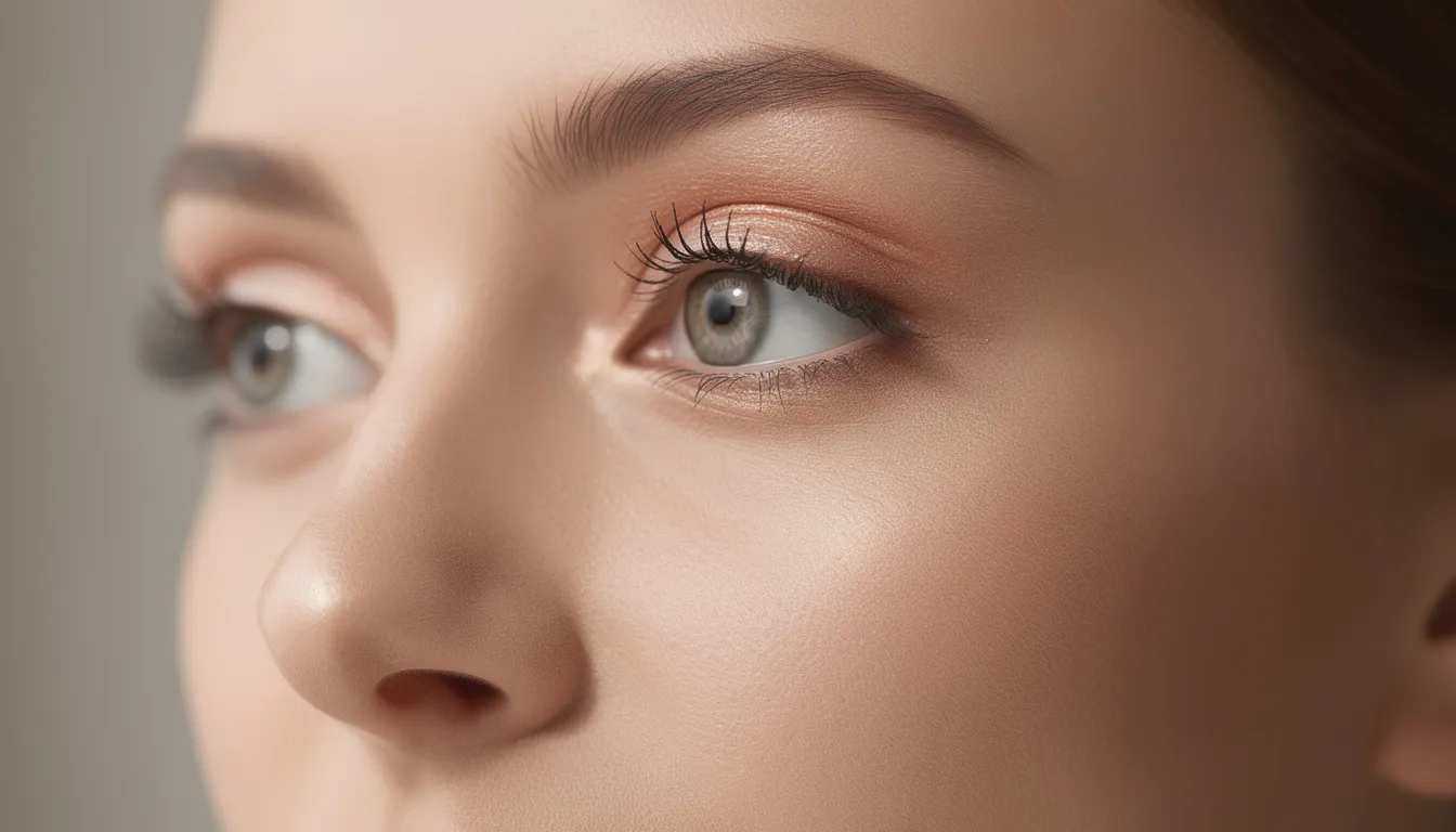 Na zdjęciu widoczna jest kobieta z promiennym, wypoczętym spojrzeniem oraz zadbaną skórą wokół oczu, co sugeruje skuteczne zabiegi na cienie pod oczami, takie jak mezoterapia igłowa. Jej skóra jest elastyczna i wygładzona, co może być efektem stymulacji produkcji kolagenu oraz intensywnego nawilżenia.