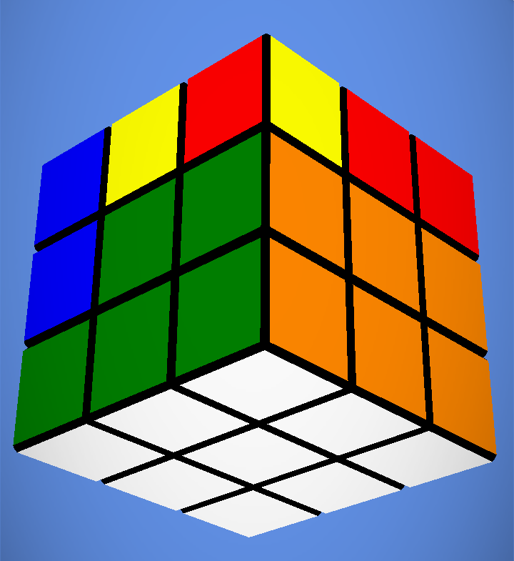A rubik's cube with solved bottom layer