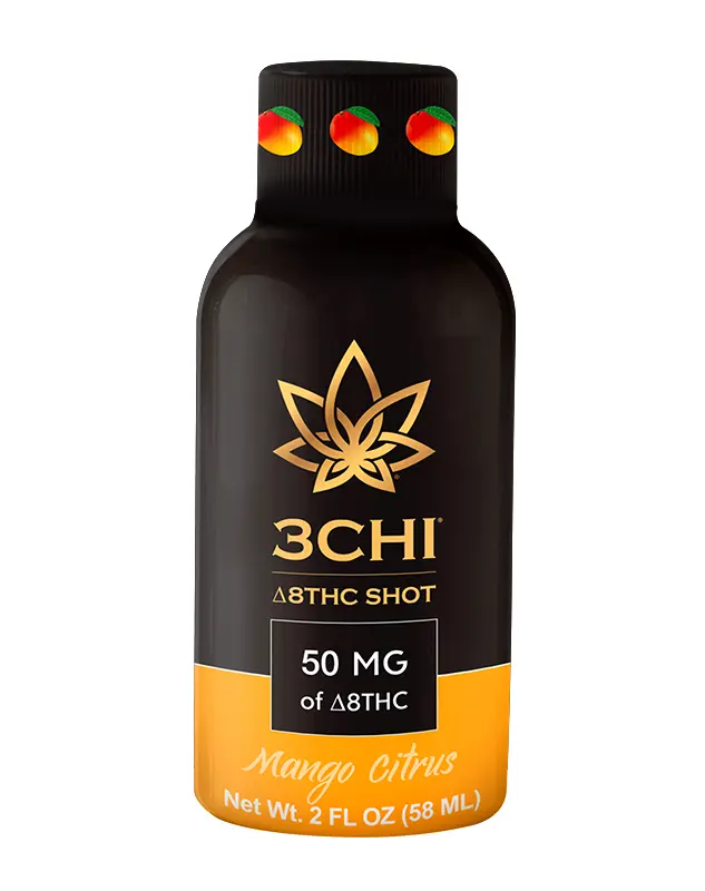 The Delta 8 shots are a juicy mango citrus flavor, providing a refreshing mango touch.