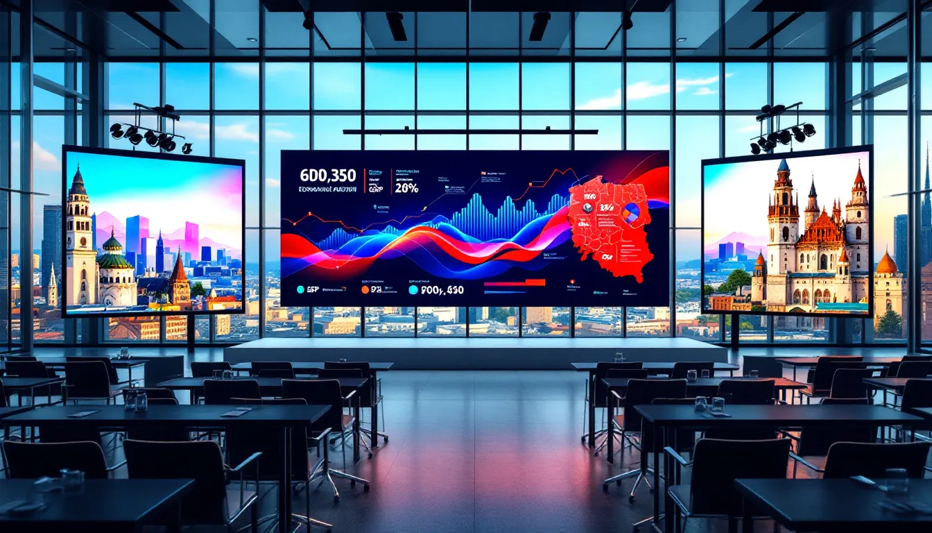 A corporate event setup in Poland, illustrating tailored conferences and meetings.