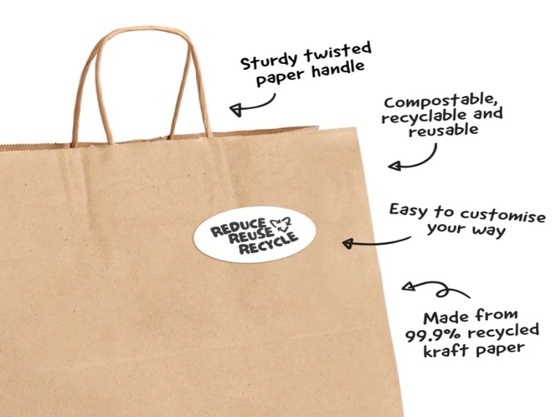 Recyclable brown paper bag