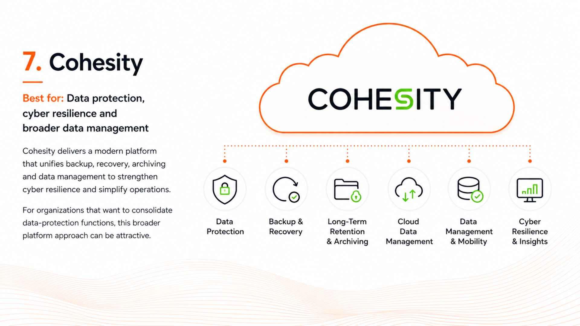 منصة Cohesity لحماية البيانات والاحتفاظ طويل الأجل وإدارة الأرشيف