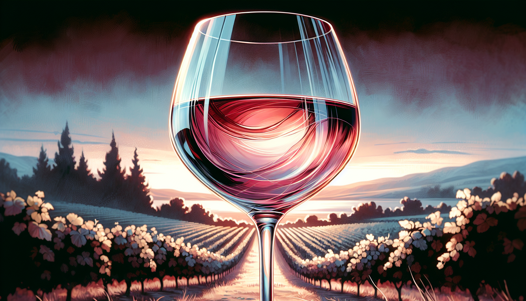 Illustration of light-bodied Pinot Noir