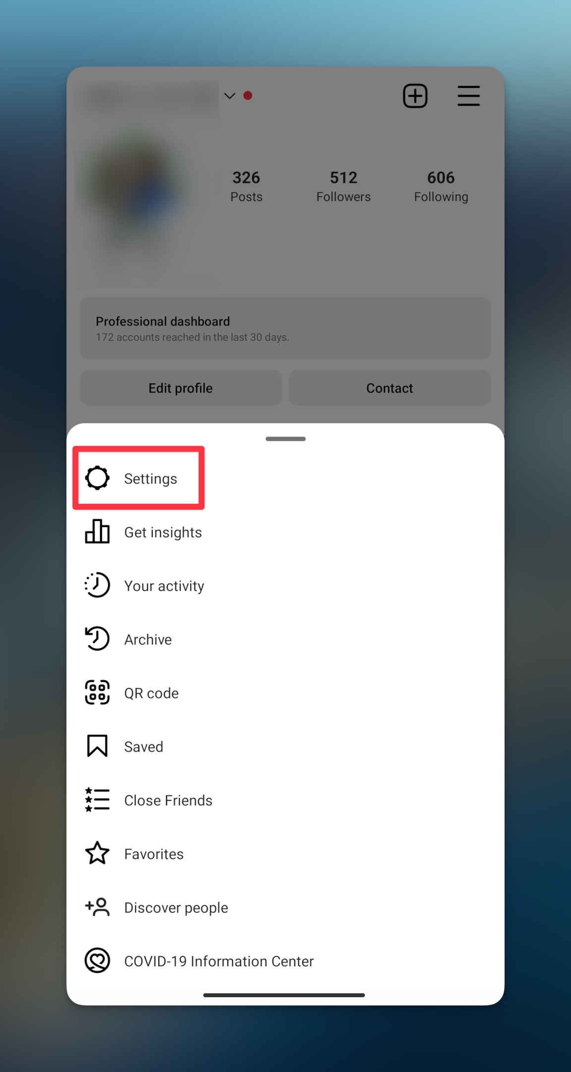 Remote.tools shows to tap on settings icon to switch account type on Instagram