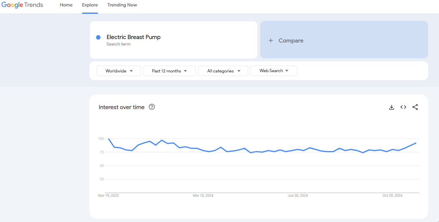 electric breastpump google trends