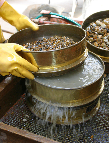 Water treatment using a sieve