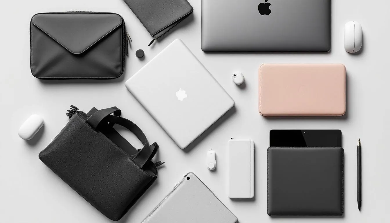 Housses et coques de protection pour ordinateurs portables et tablettes.