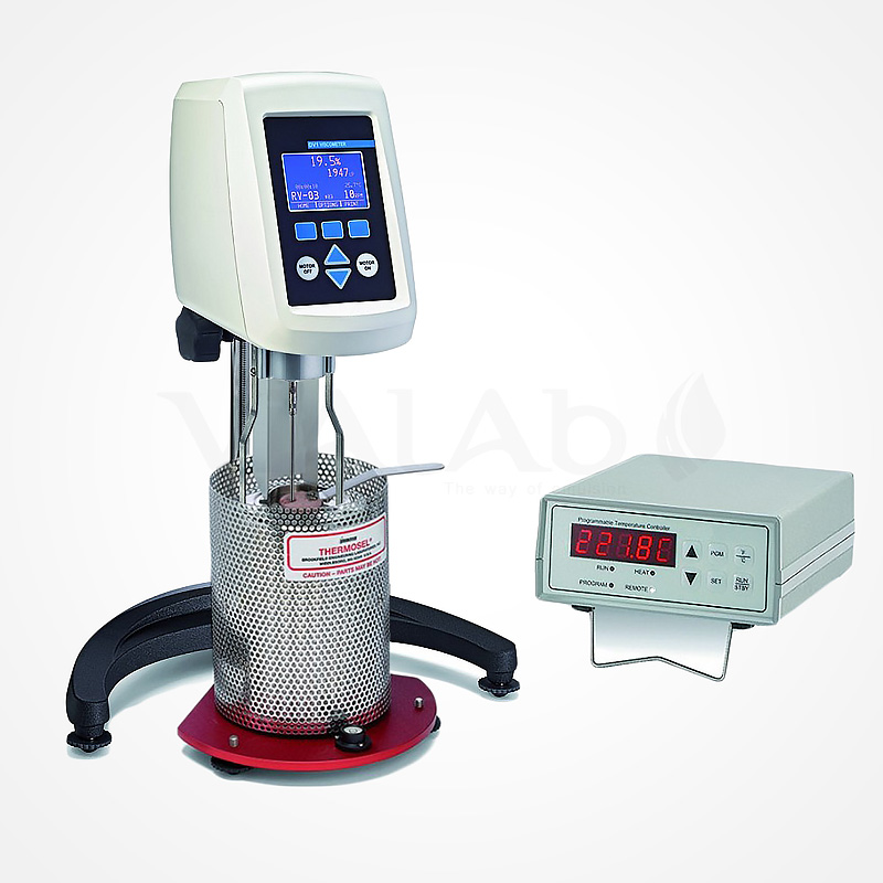 An image of a rotational viscometer being used to determine the appropriate spindle for your application.