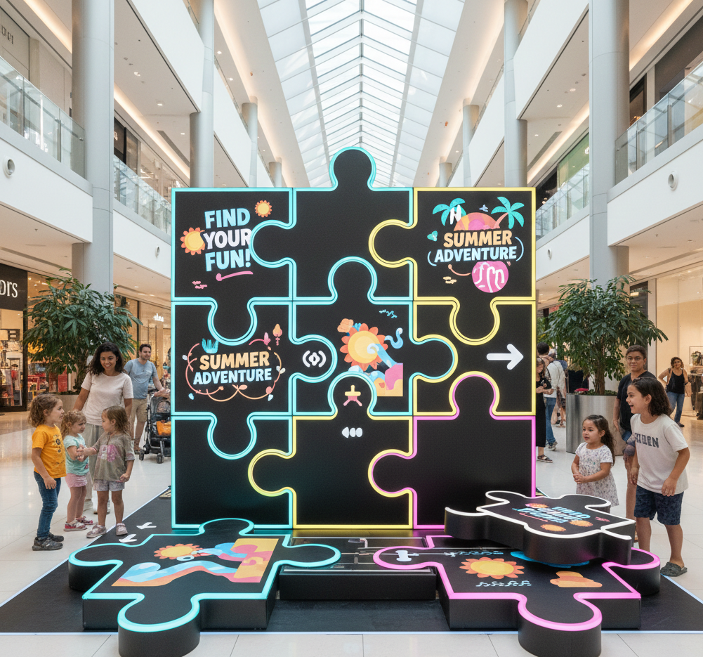 puzzle style signage