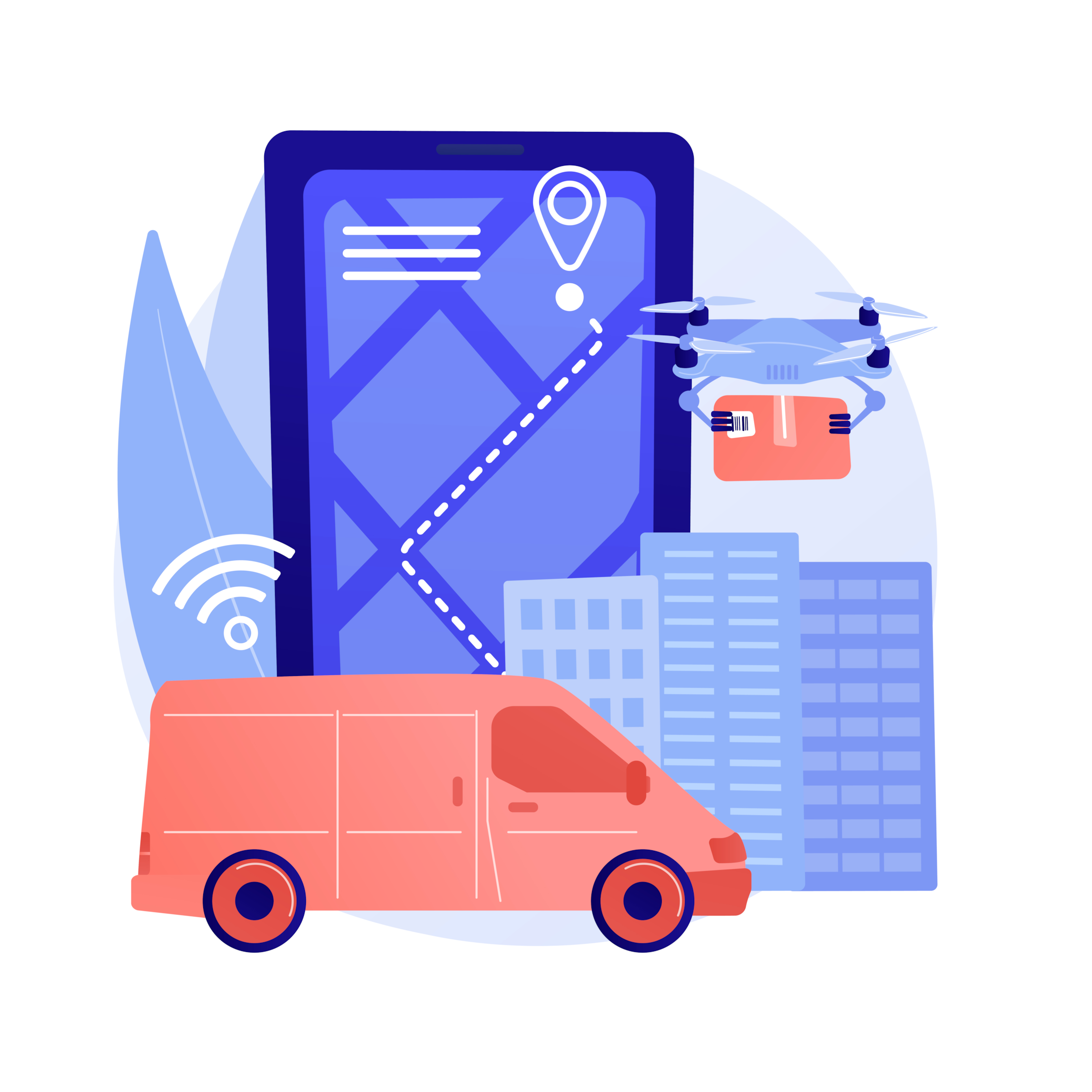Autonomous delivery abstract concept