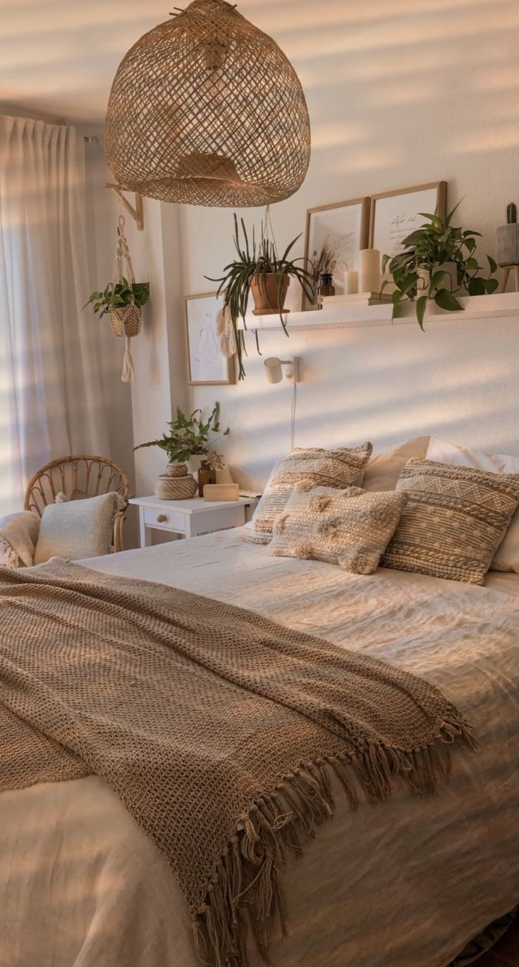 Jouer avec les textiles et les motifs dans une chambre bohème chic