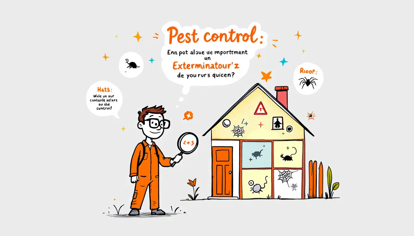 An exterminator assessing a home for pest control services.