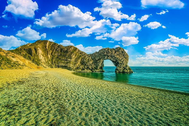 arch, beach, ocean