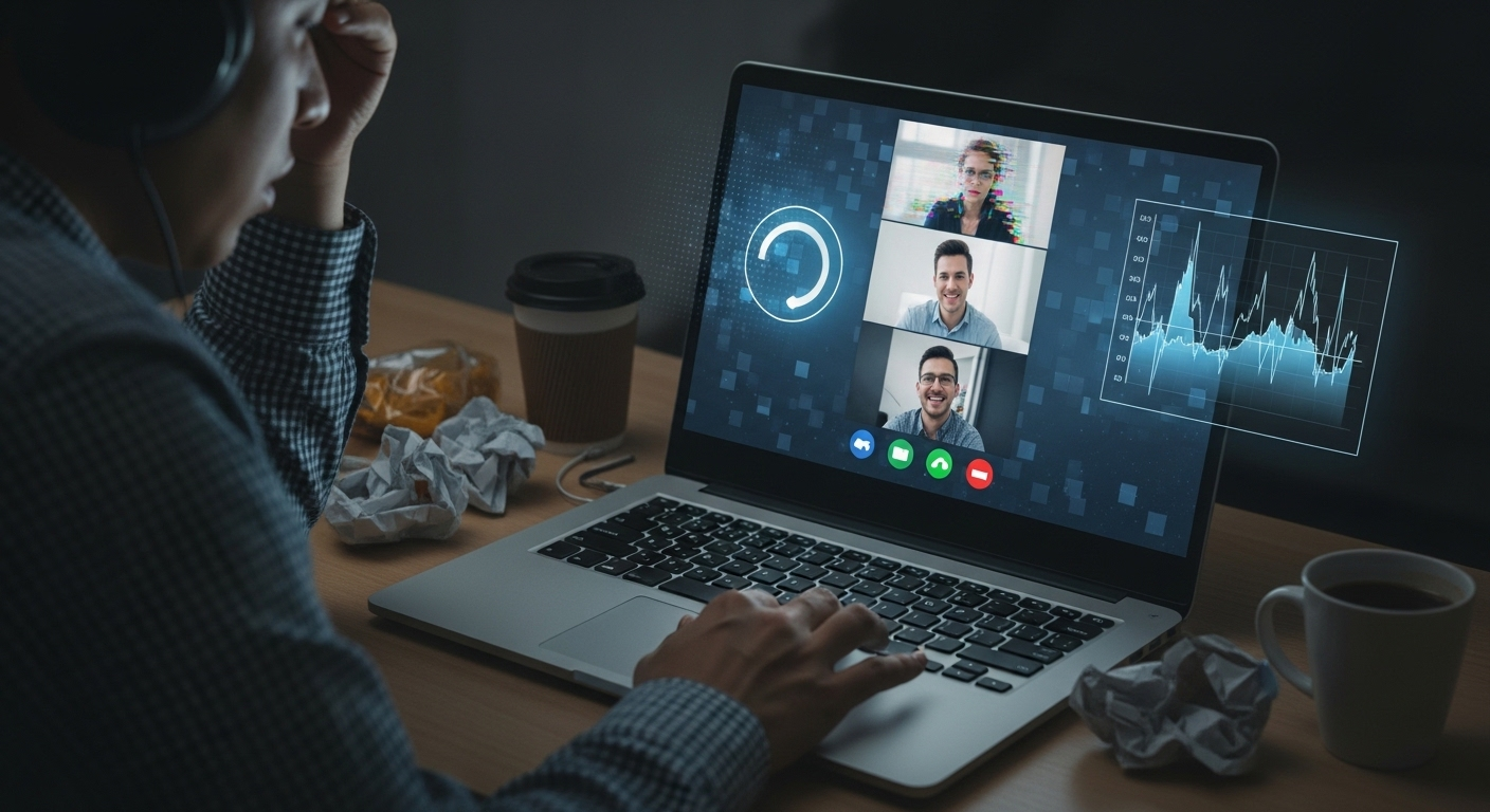 Remote worker experiencing lag and latency on a virtual desktop due to unstable internet connection.