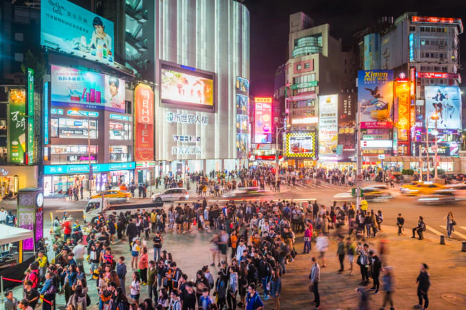 The Ximending shopping district.