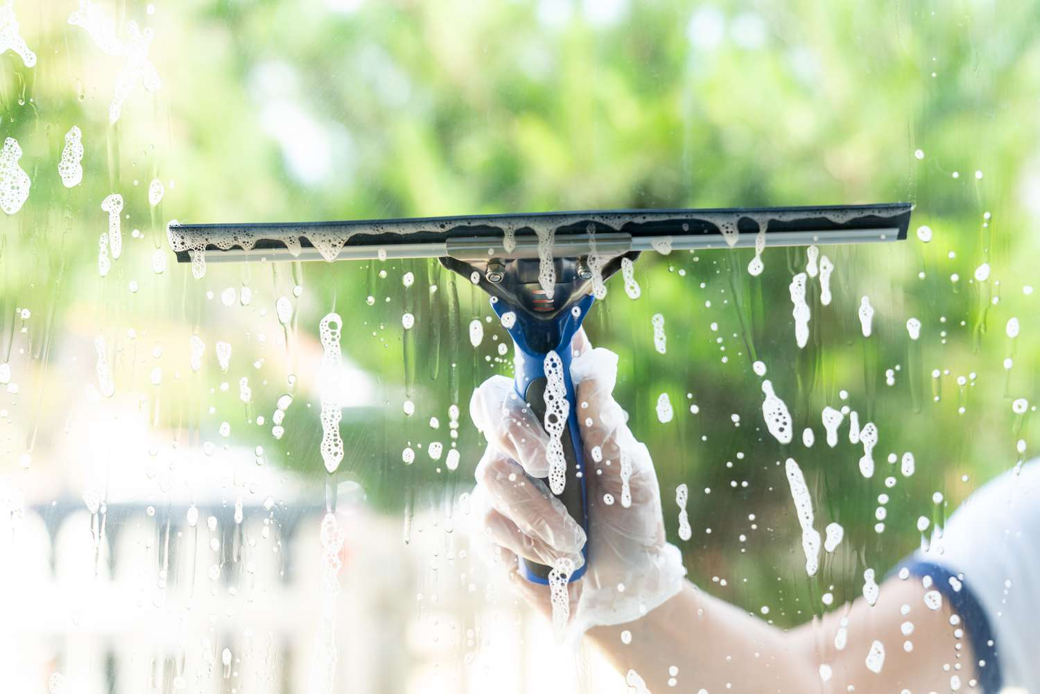 Remove any excess cleaning solution with a good-quality squeegee for a streak free shine.