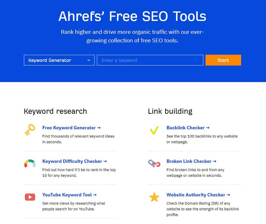 ahrefs free tools