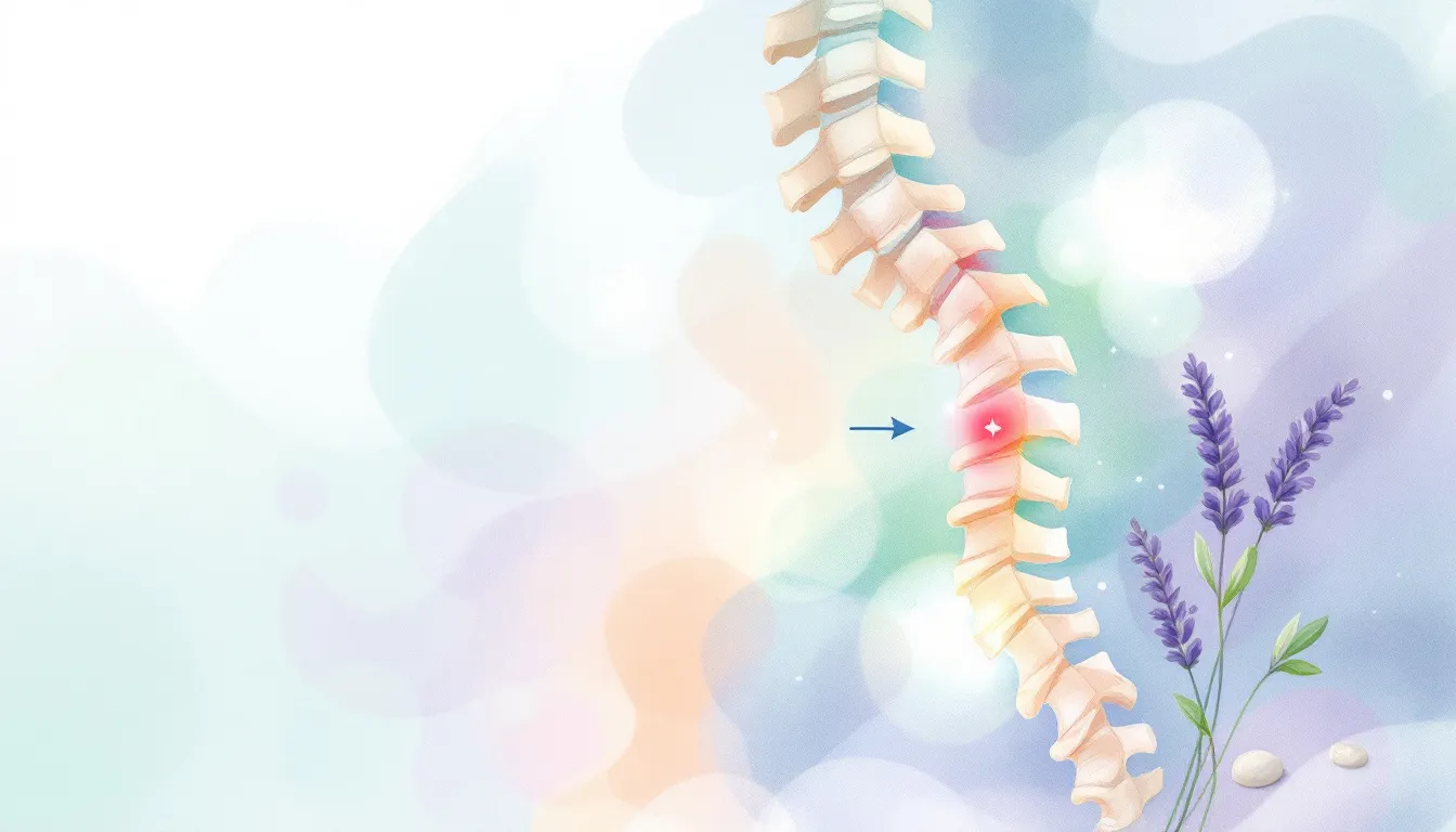 An illustration showing the anatomy of a pinched nerve and its symptoms.