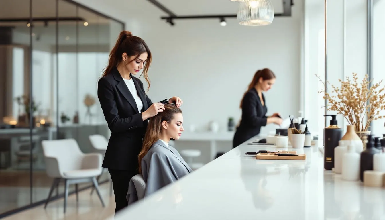 Roles esenciales en un salón de belleza, incluyendo estilistas y asistentes.