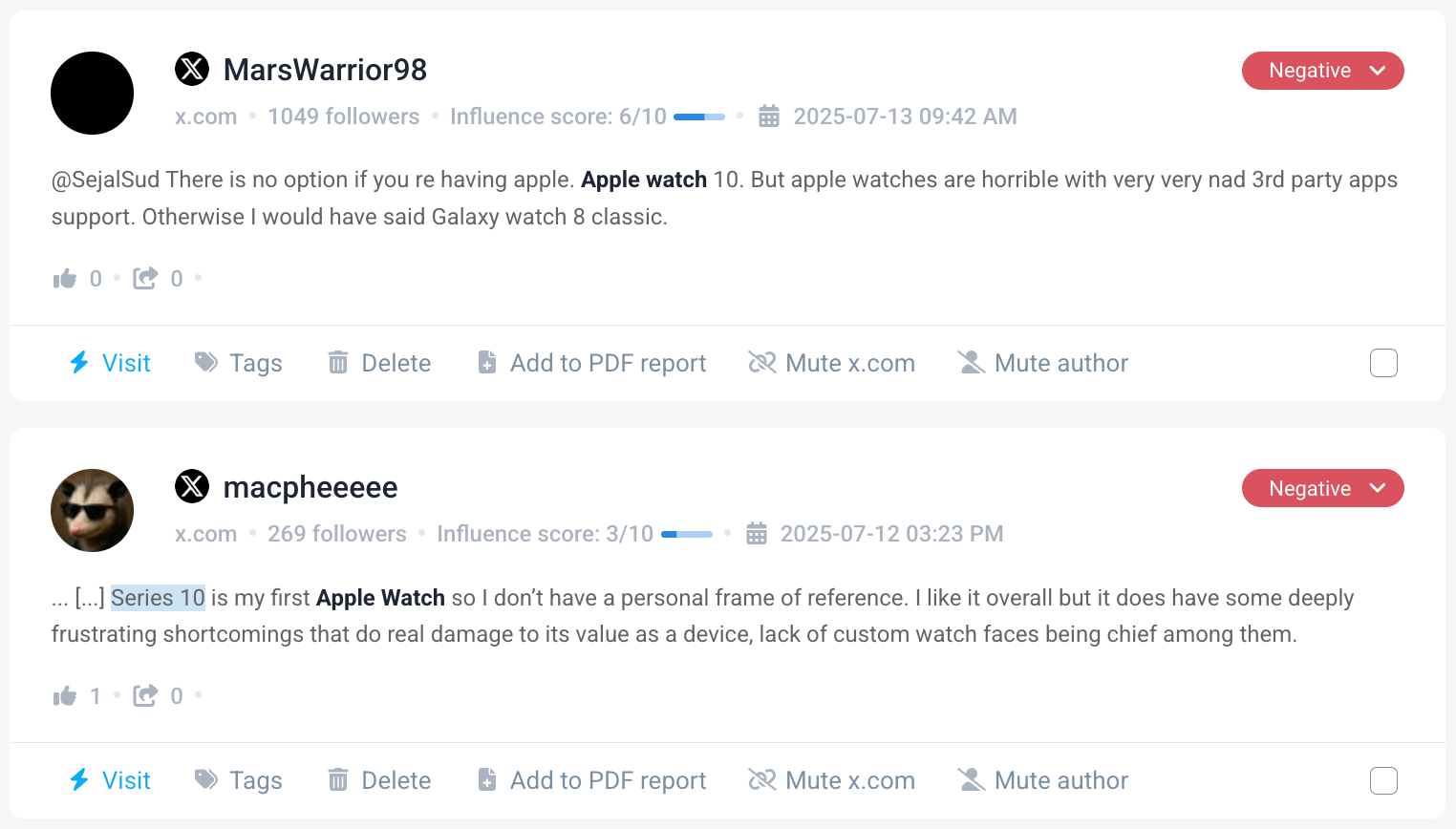brand24 ai-detected negative customer sentiment mentions