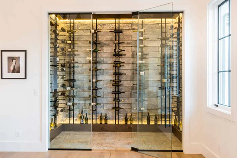 Floor-to-Ceiling Wine Storage Racks for Wine Room