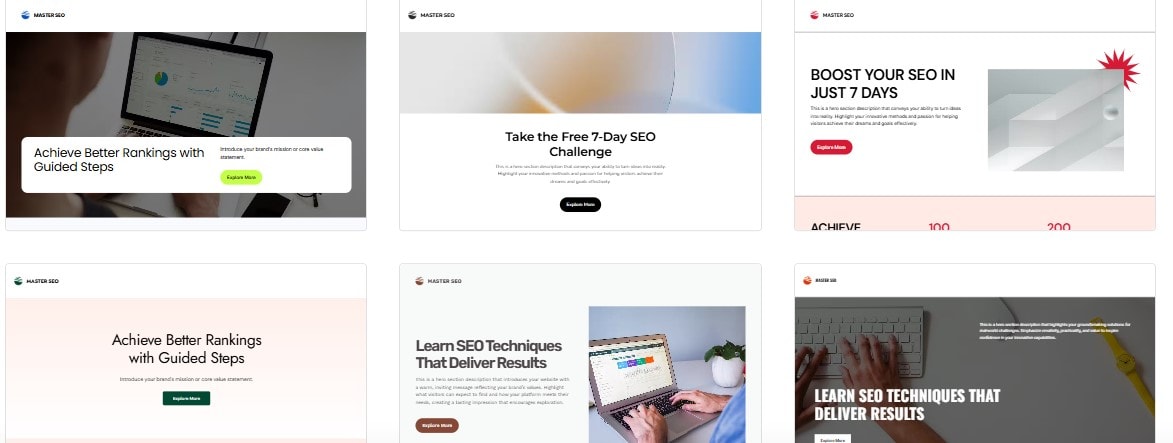 Lead capture page designs