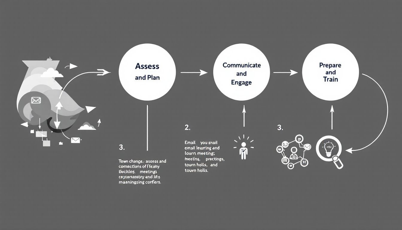 A flowchart illustrating the change management process steps.