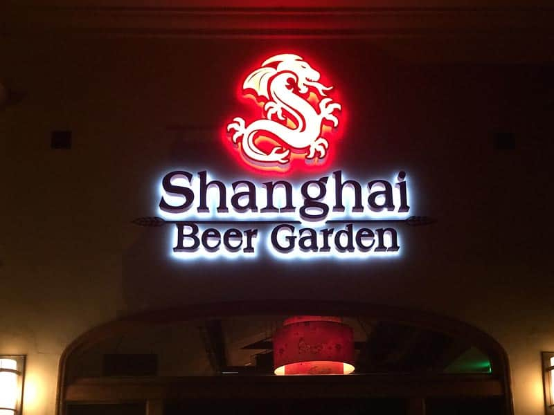 Electrical work is important when it comes to sign installation. Shanghai Beers Gardens halo-lit channel letters installation in Ventura, CA.