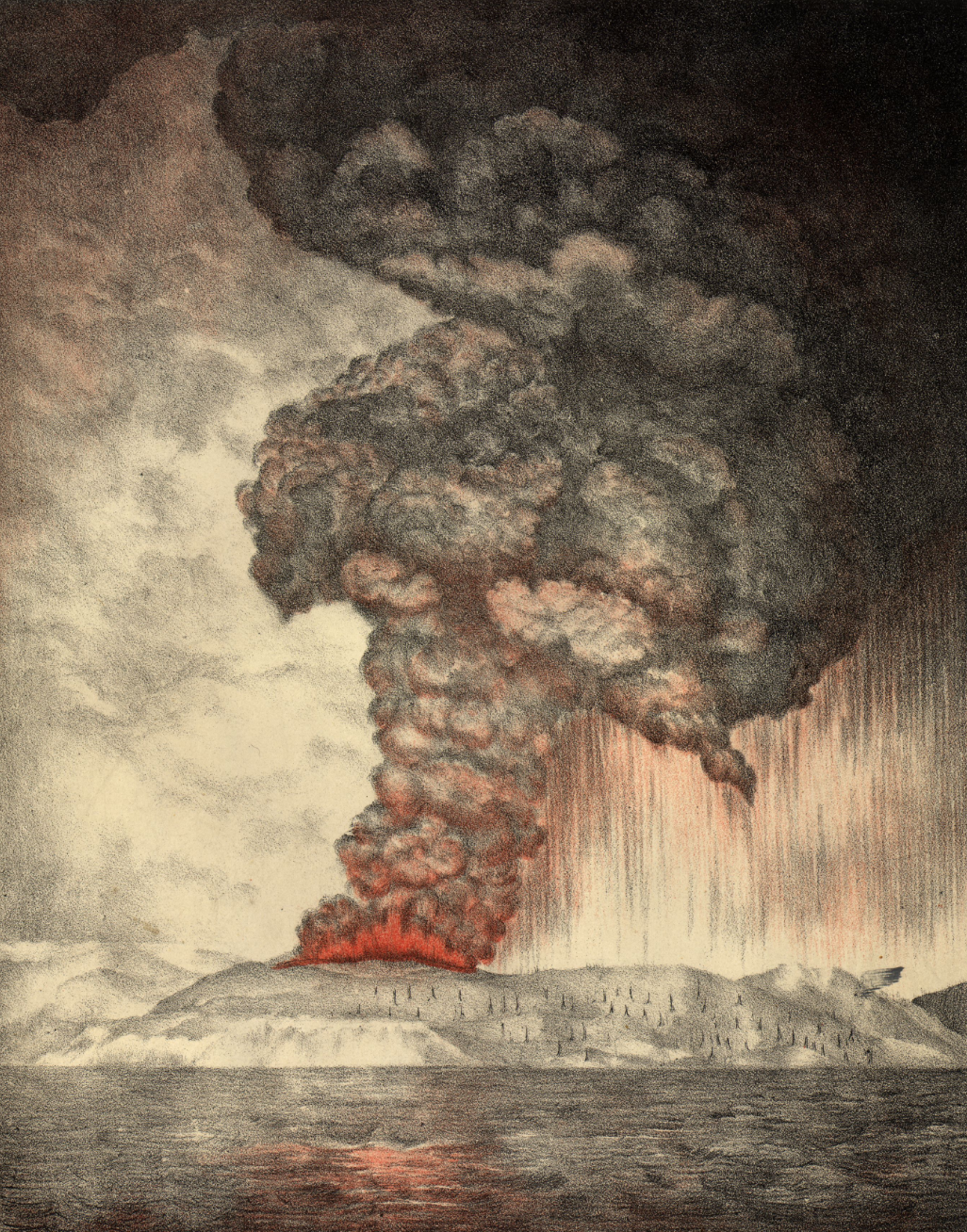 A powerful volcanic eruption of Krakatoa in 1883