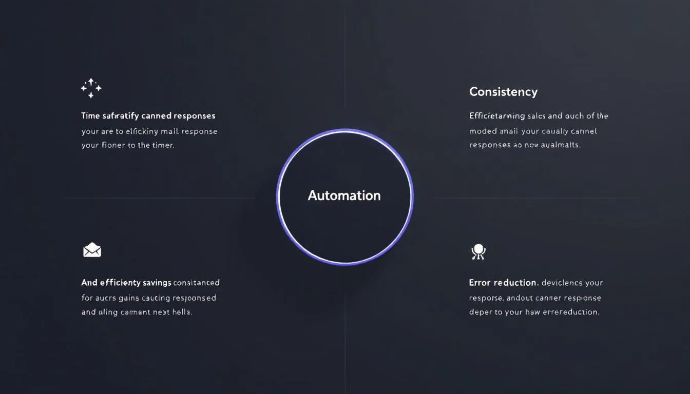 An infographic showcasing the benefits of automating canned responses.