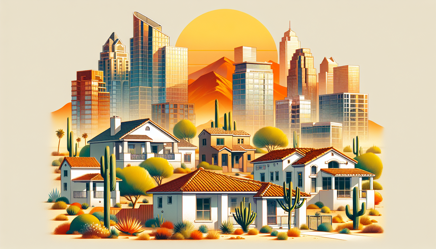 Illustration of real estate properties in Arizona
