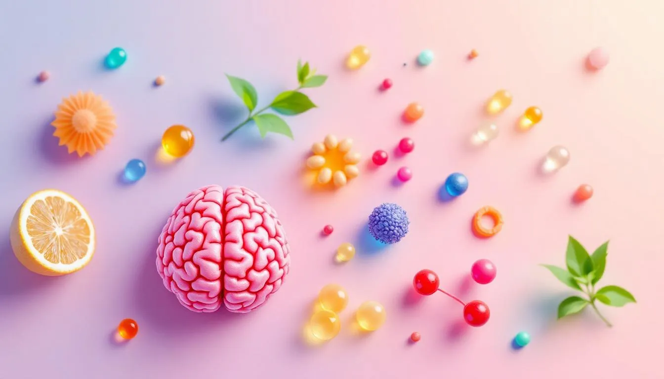 A close-up of key nutrients used in brain supplements.