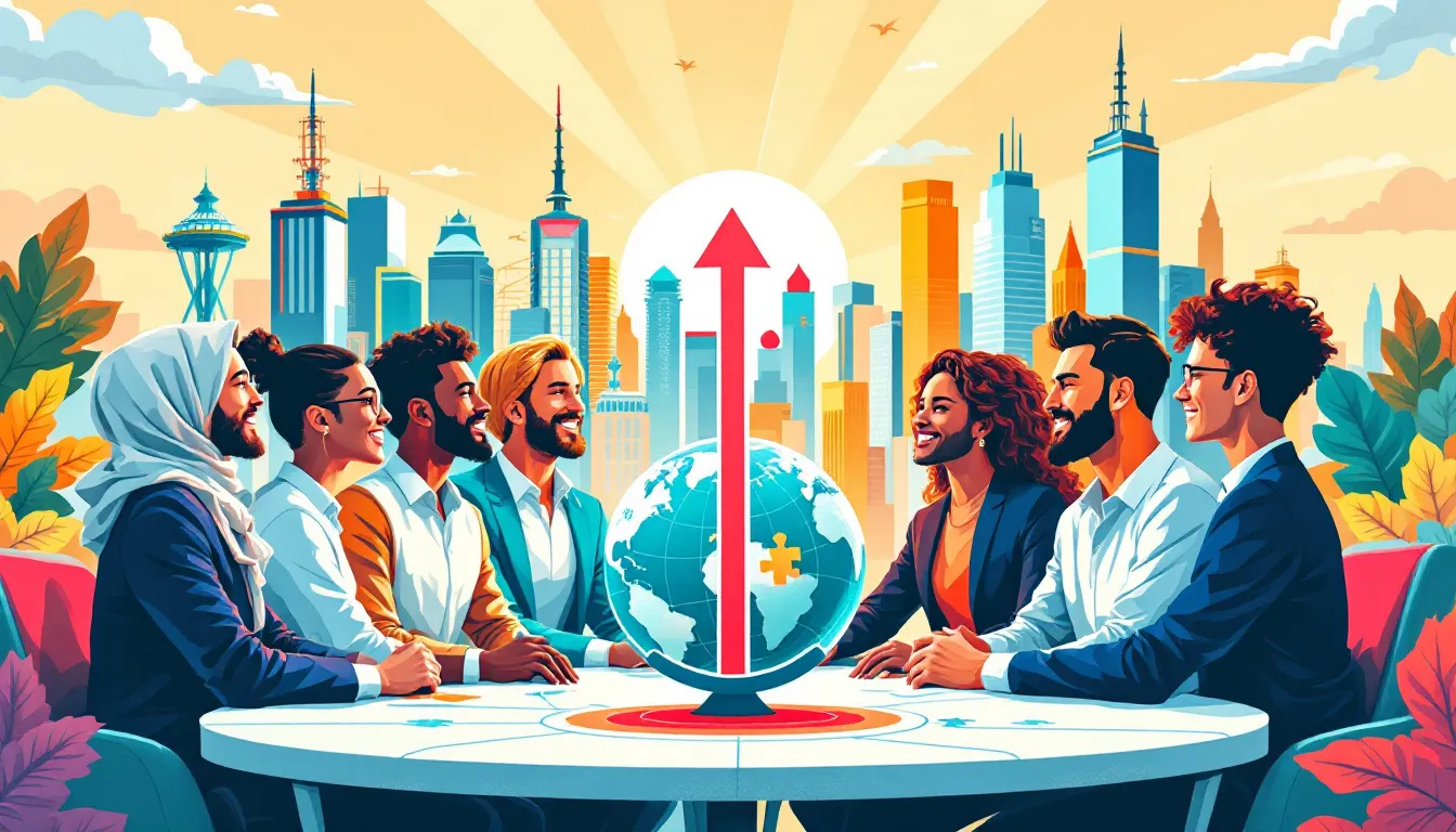 An illustration depicting team members discussing accountability in a meeting setting.