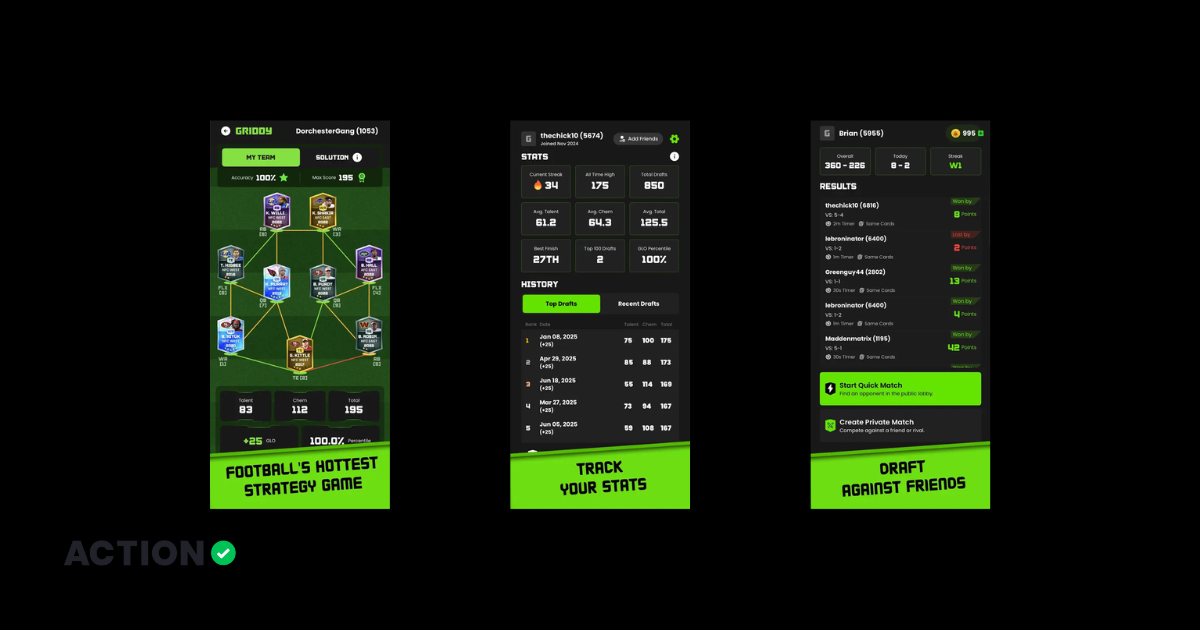Griddy Apple Store screenshots: Play to win some Griddy football chem!
