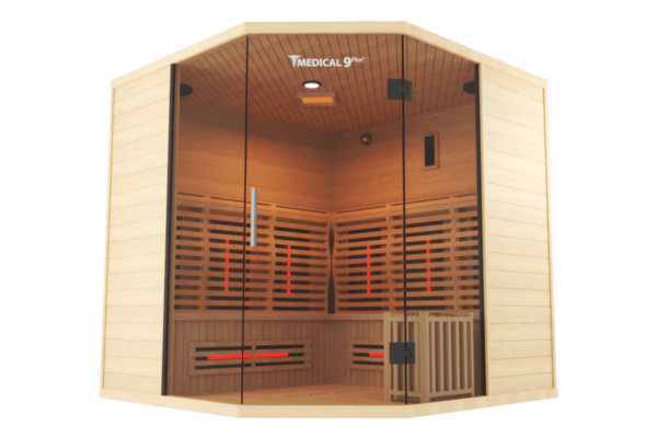 Image showing a hybrid, full-spectrum infrared sauna option from Airpuria with free shipping.