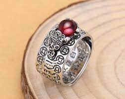 Feng Shui Pixiu Mantra Ring Wealth Protection - Etsy Canada