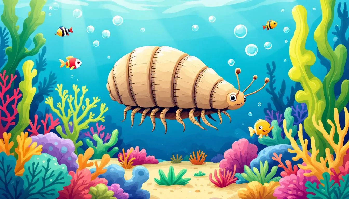 An illustration of a common rough woodlouse showcasing its flattened body and anatomy.