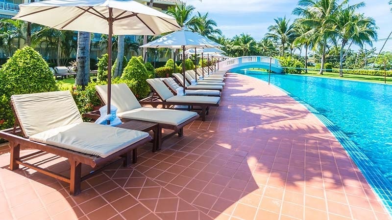 Pool area at a resort