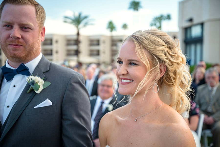 Professional photography of Bride and Groom at their wedding ceremony