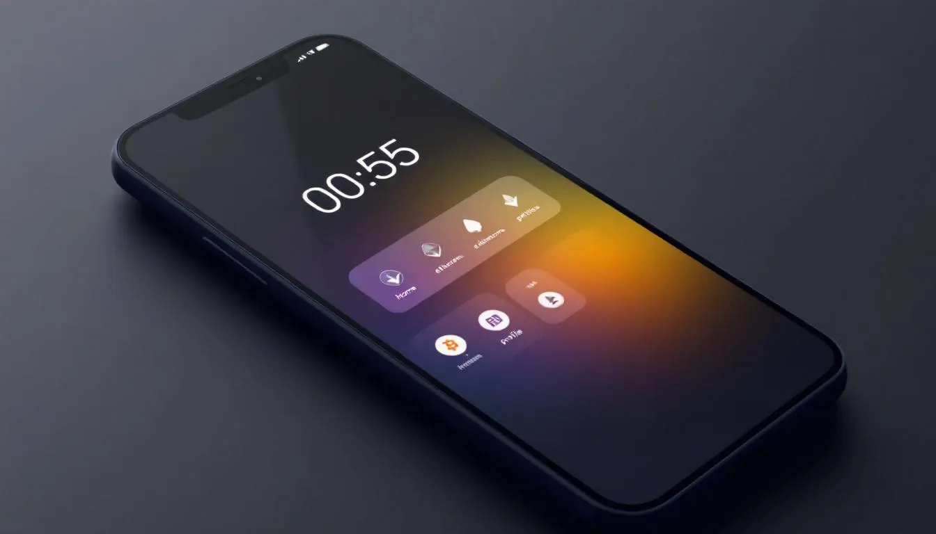 A person is interacting with a smartphone displaying a cryptocurrency wallet app interface, showcasing features for managing digital assets securely. The app likely includes options for trading crypto, accessing private keys, and ensuring maximum security for transactions.